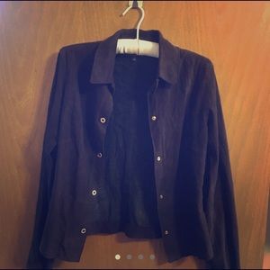 Chocolate brown real suede jacket